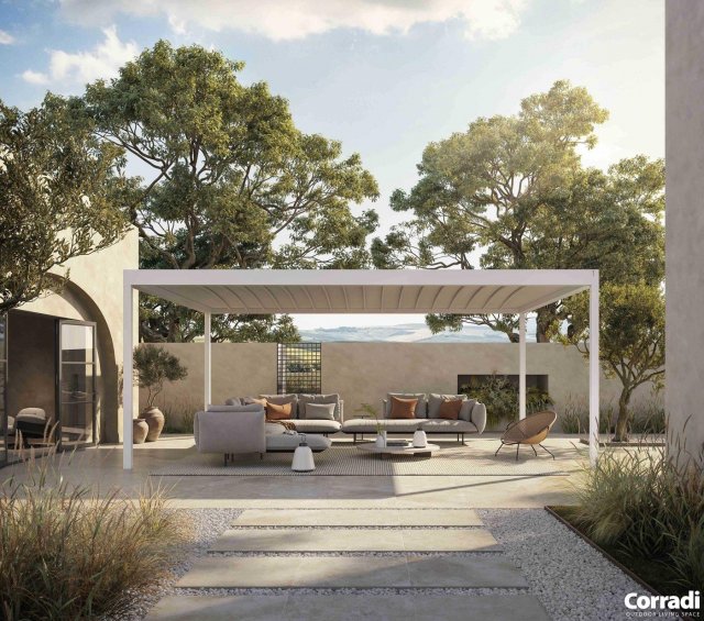 Découvrez en exclusivité la nouvelle pergola Alba Butterfly by CORRADI